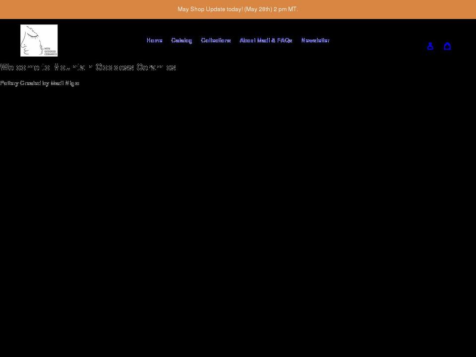 mtngoddessceramics.com shopify website screenshot