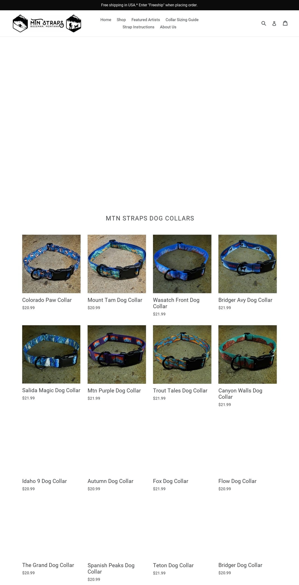 mtnstraps.com shopify website screenshot
