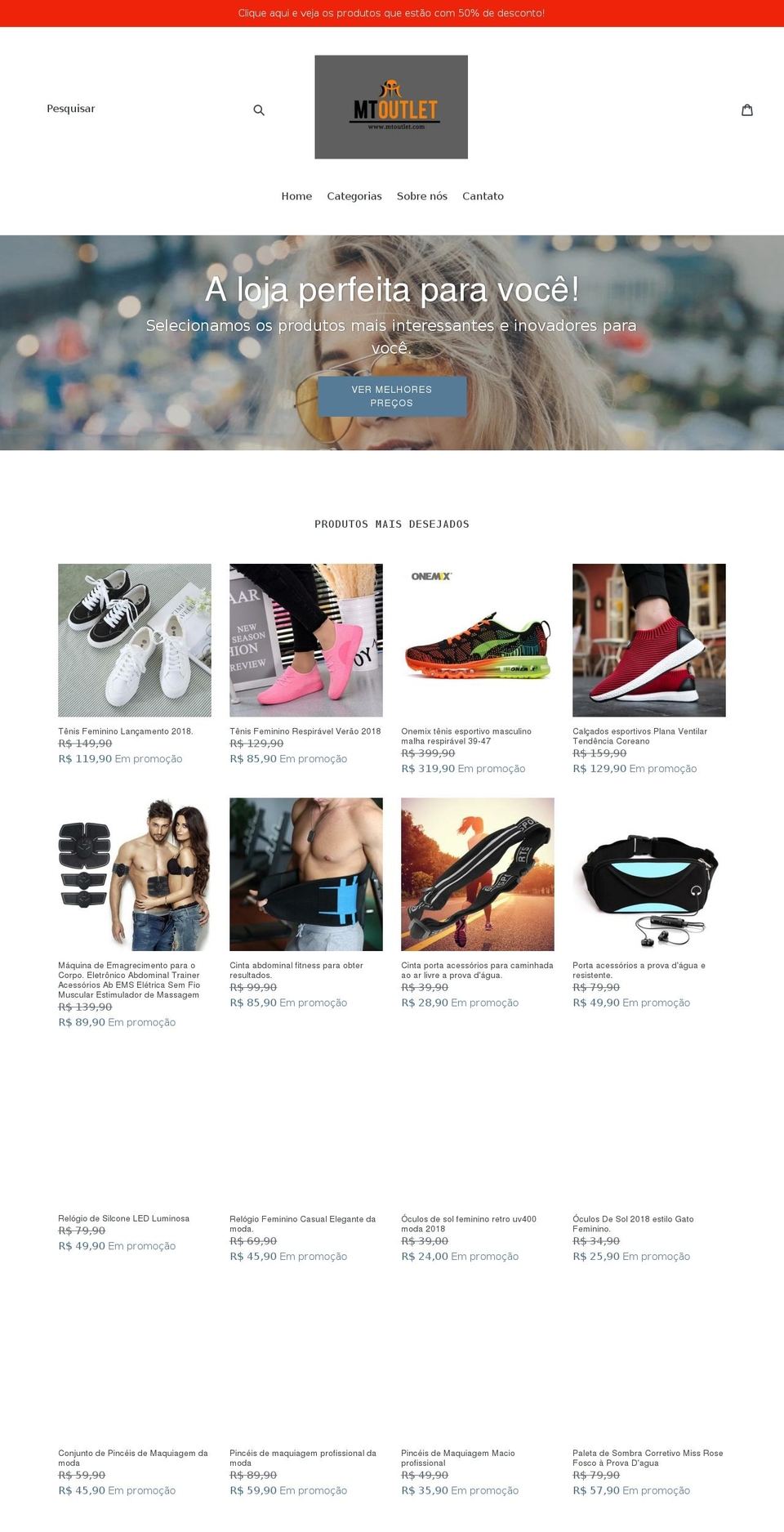 mtoutlet.com — Shopify storefront screenshot