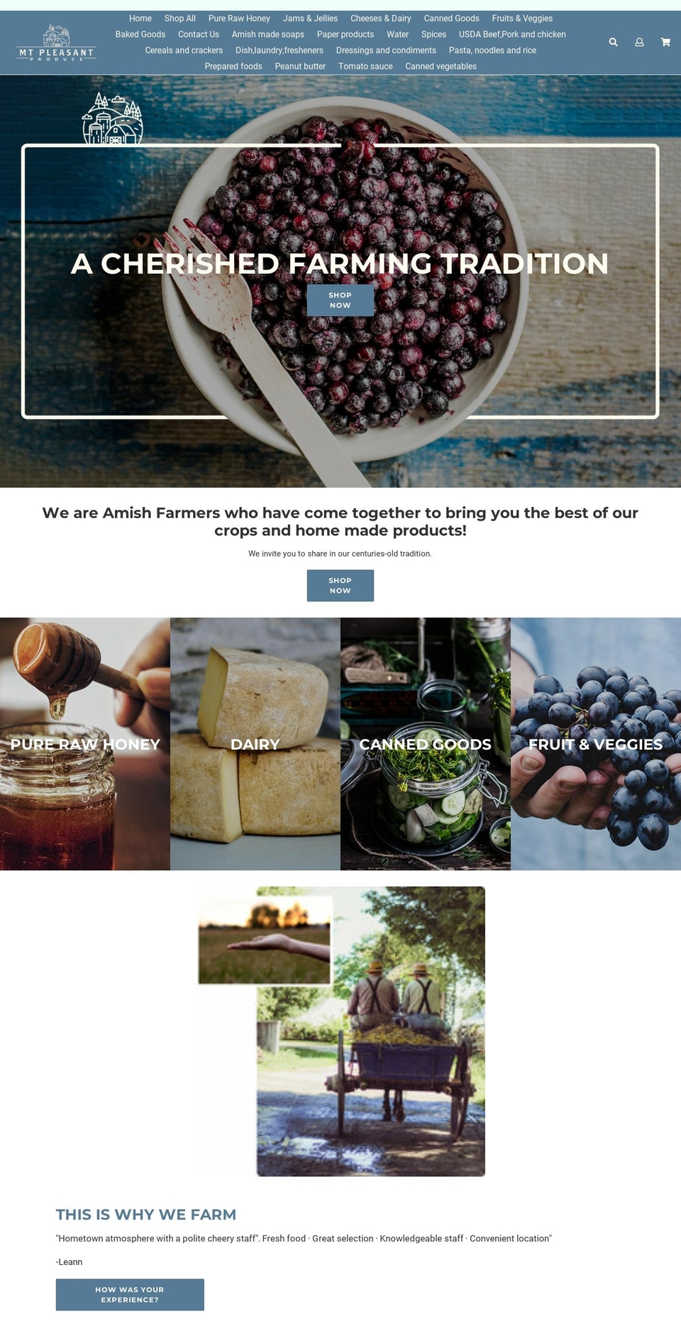 mtpleasantproduce.com shopify website screenshot