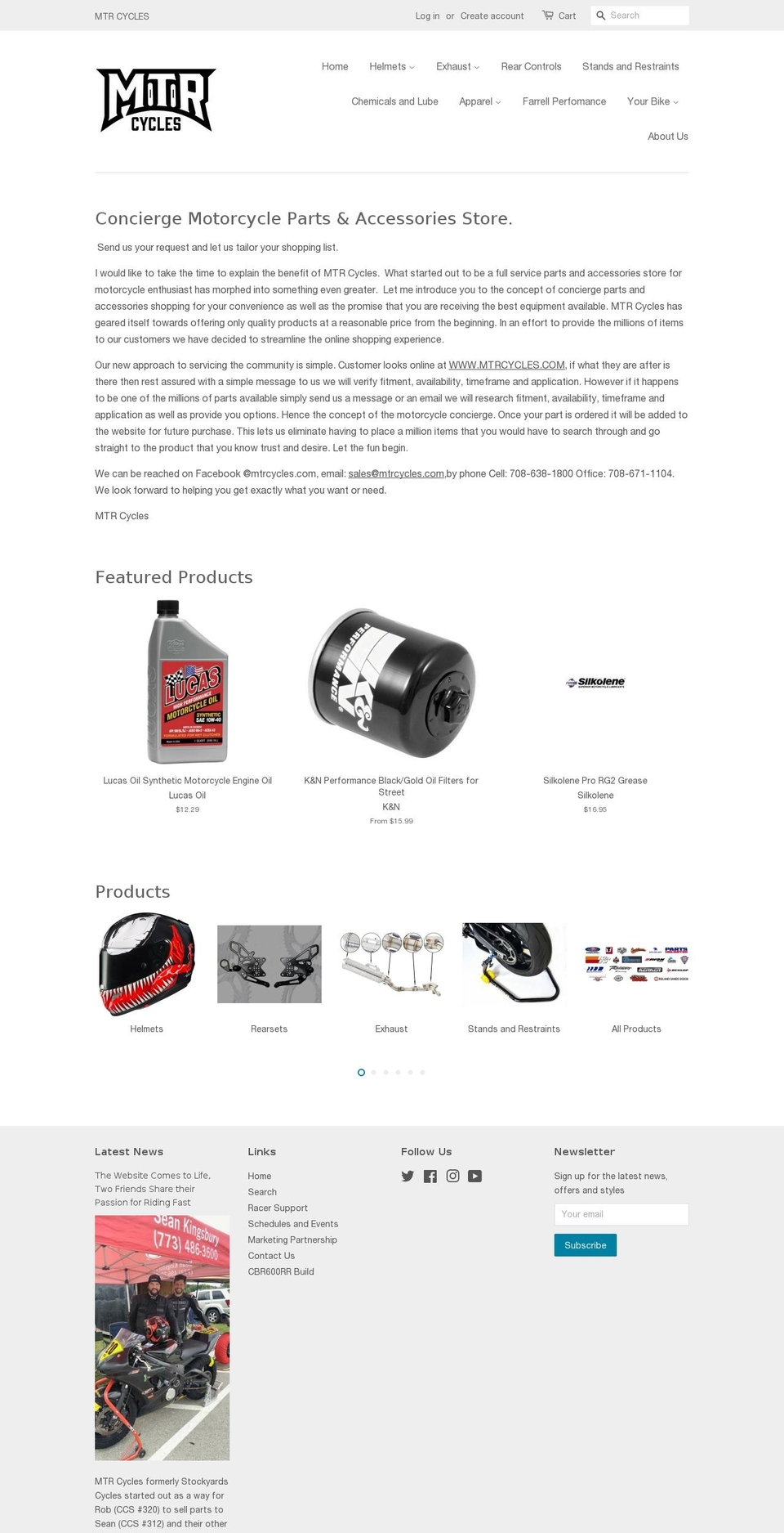 mtrcycle.com shopify website screenshot