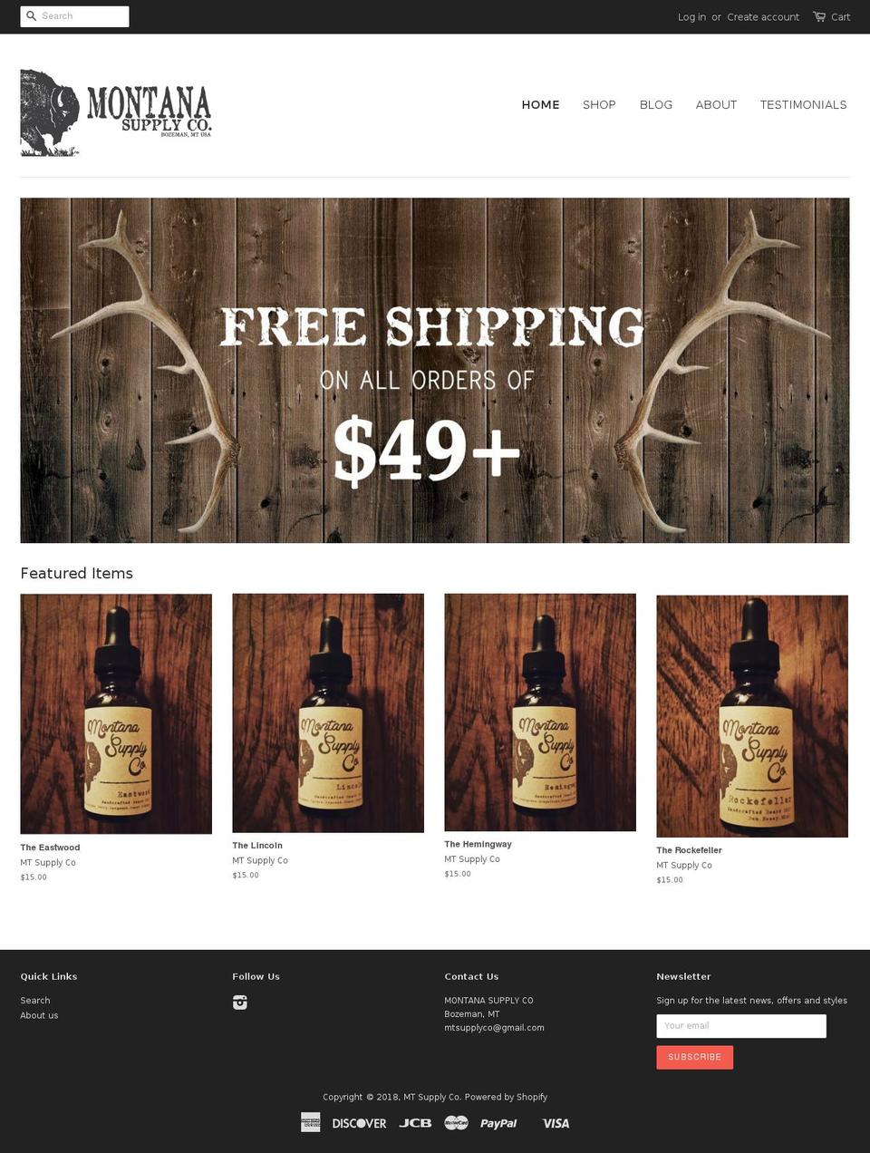 mtsupplyco.com shopify website screenshot