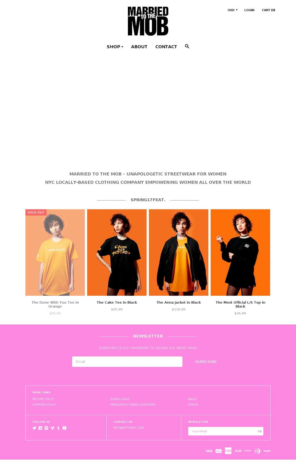 mttmnyc.com shopify website screenshot