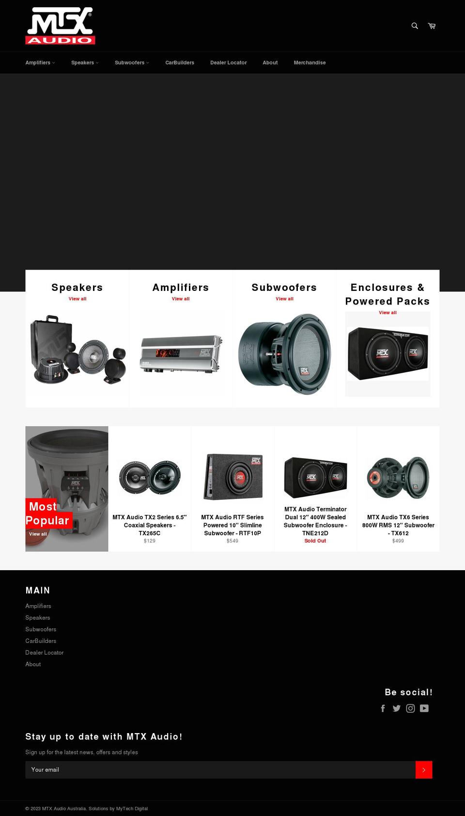 mtxaudio.com.au shopify website screenshot