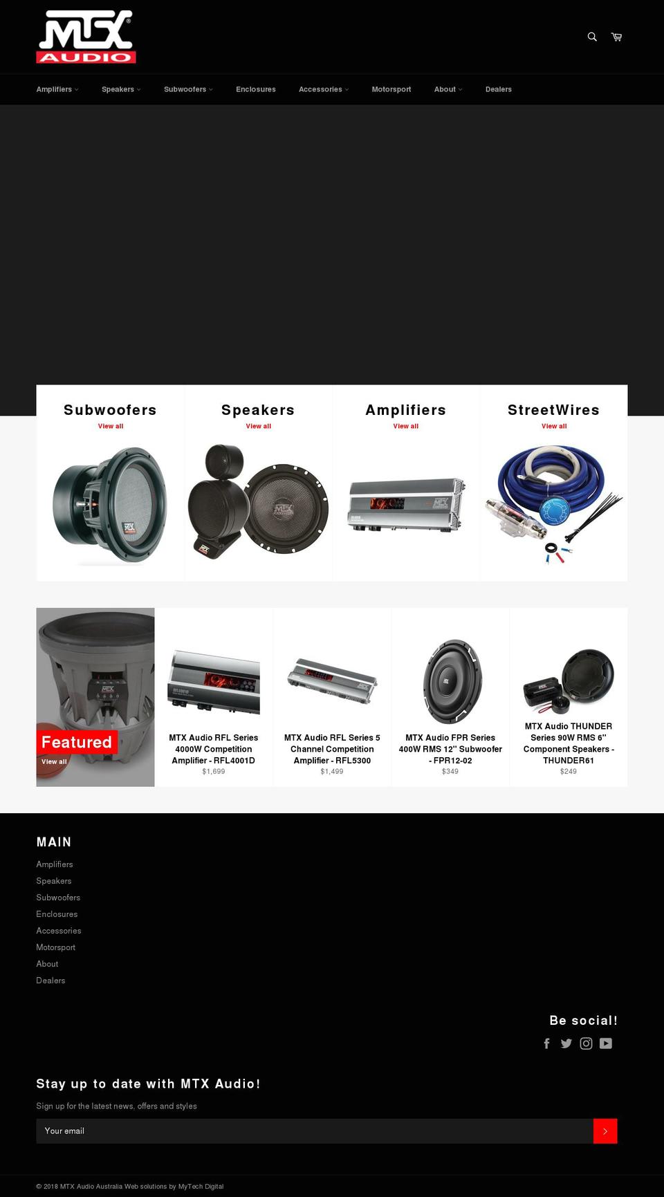 mtxaudioaustralia.com.au shopify website screenshot