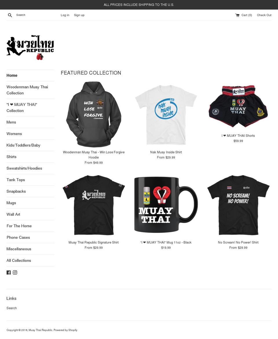 muaythairepublic.com shopify website screenshot