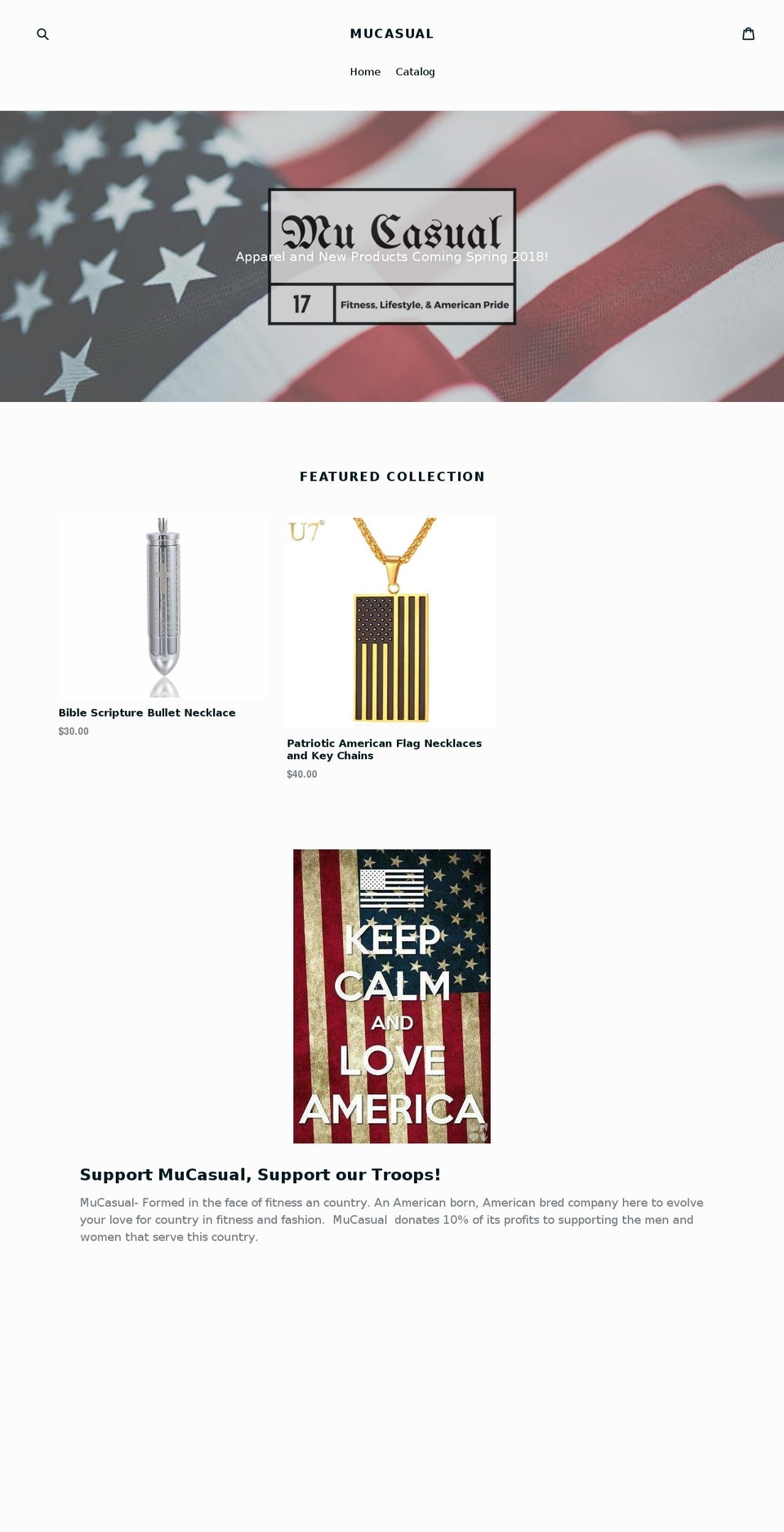 mucasual.com shopify website screenshot