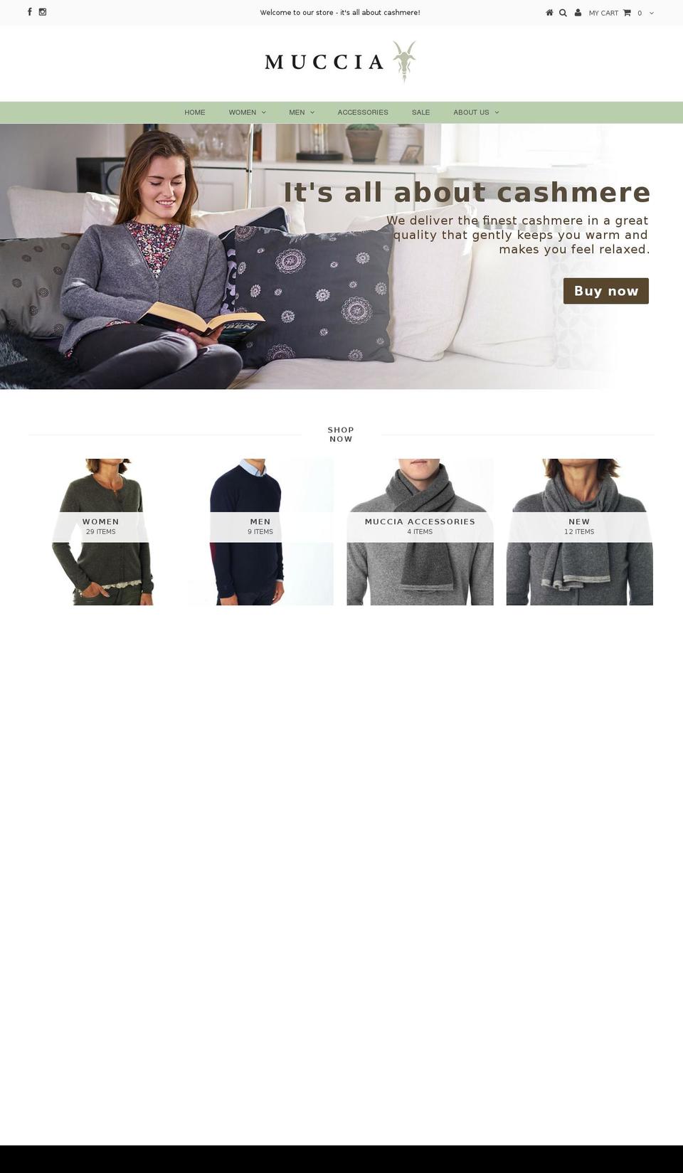 muccia.dk shopify website screenshot