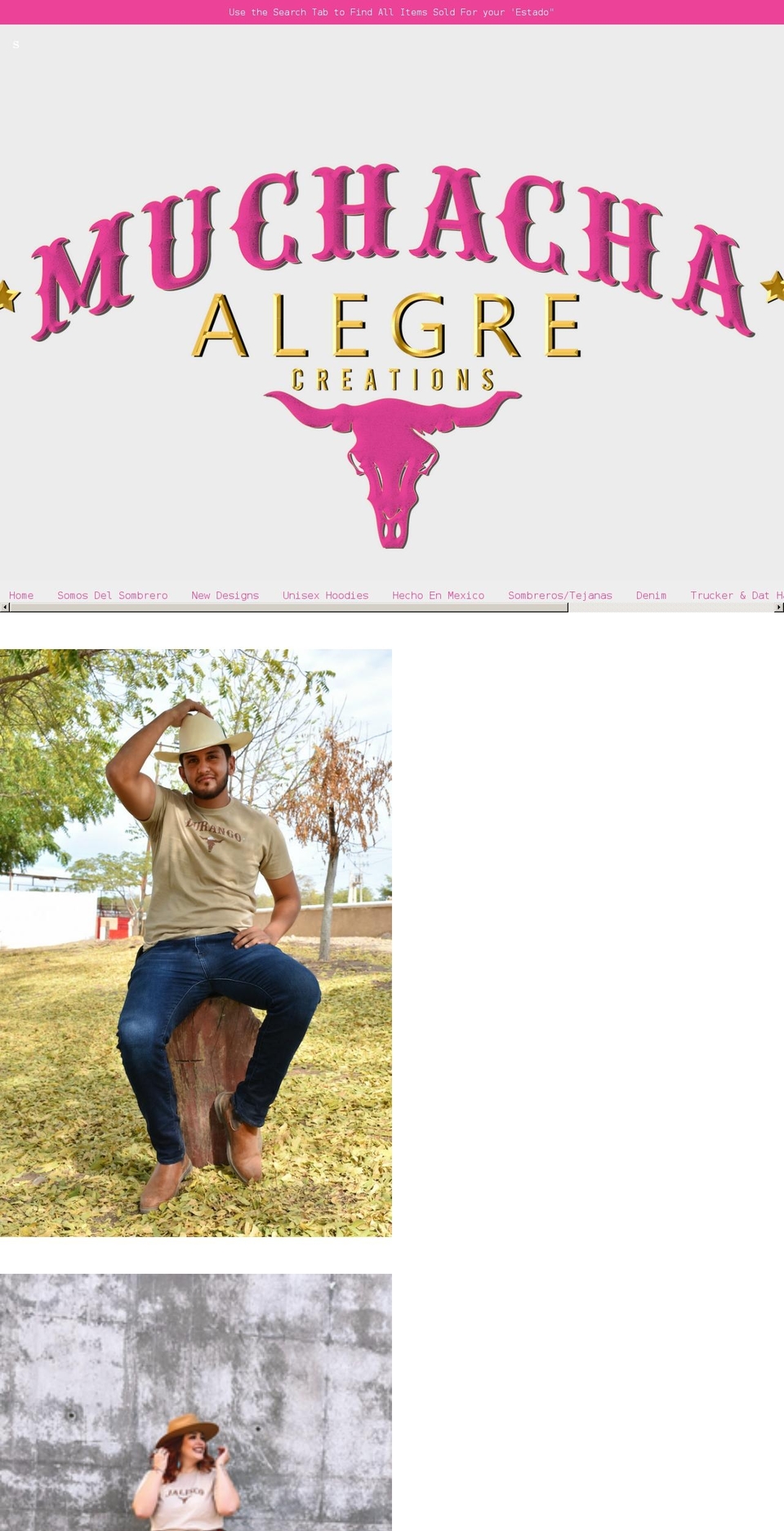 muchachaalegrecreations.com shopify website screenshot