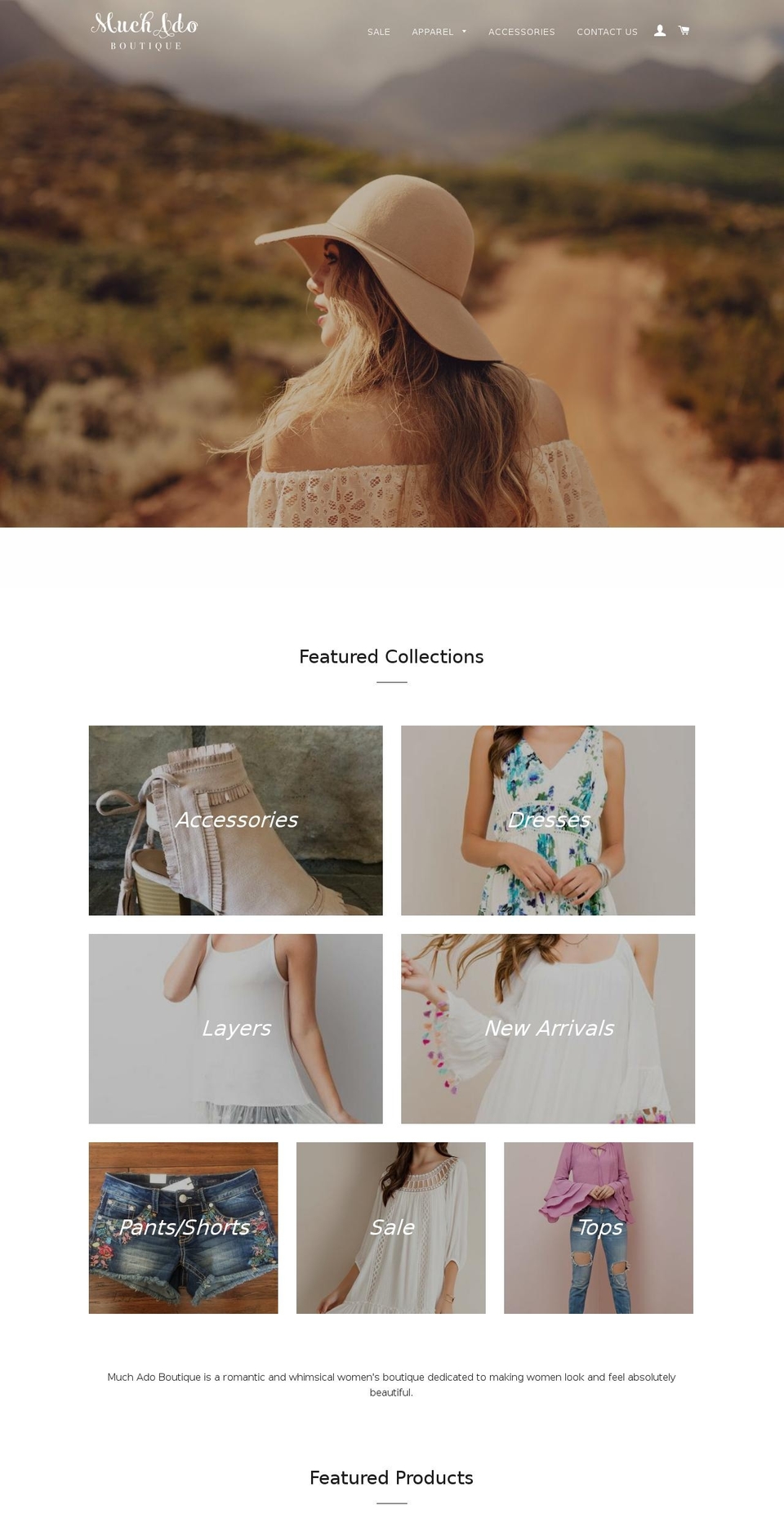 muchadoboutique.com shopify website screenshot