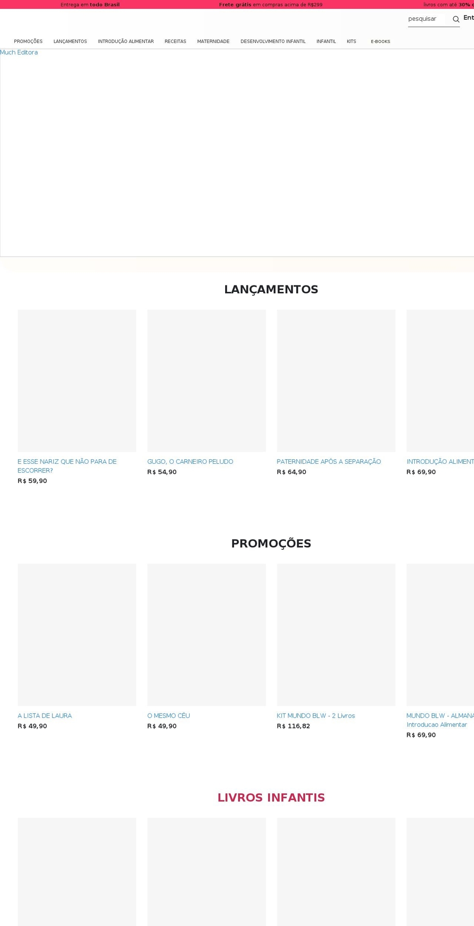 mucheditora.com — Shopify storefront screenshot