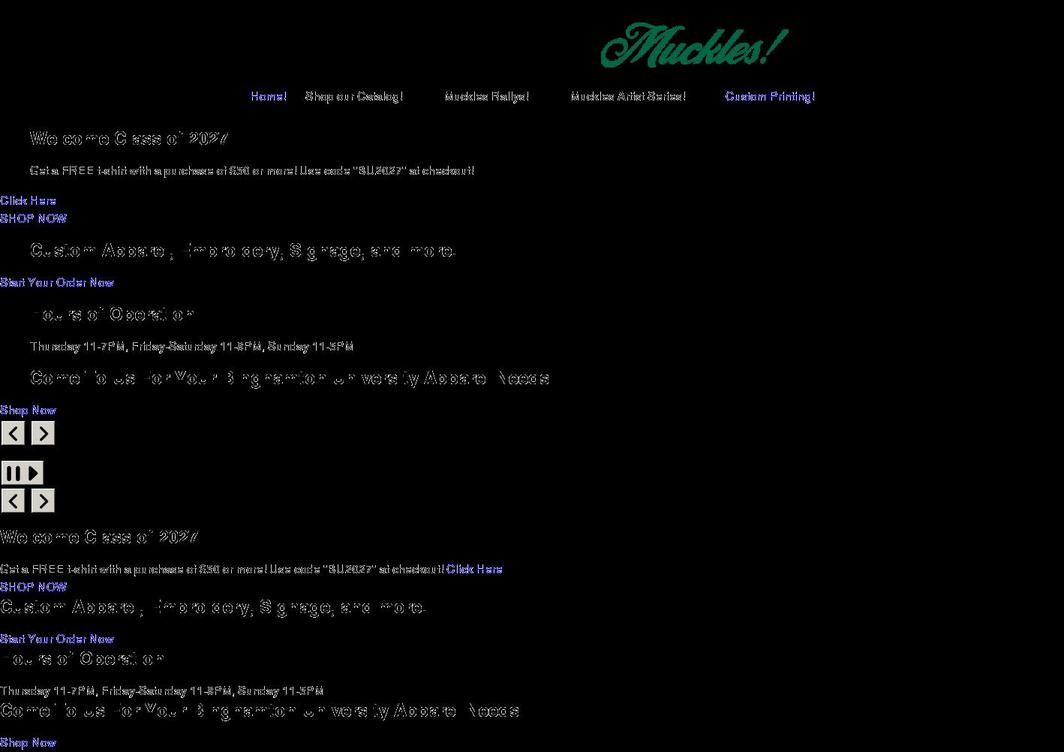mucklesu.com shopify website screenshot
