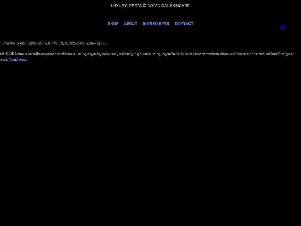 muckskincare.com shopify website screenshot