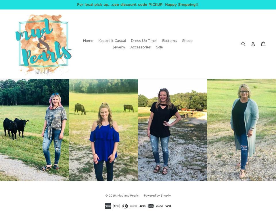 mud-and-pearls.com — Shopify storefront screenshot