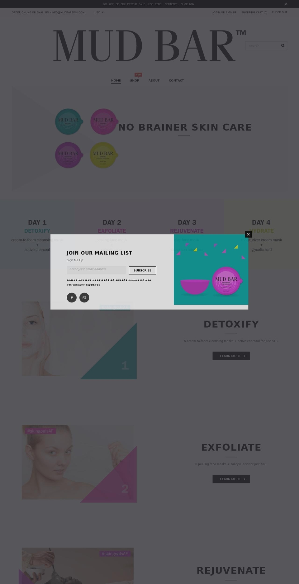 mudbarskin.com — Shopify storefront screenshot
