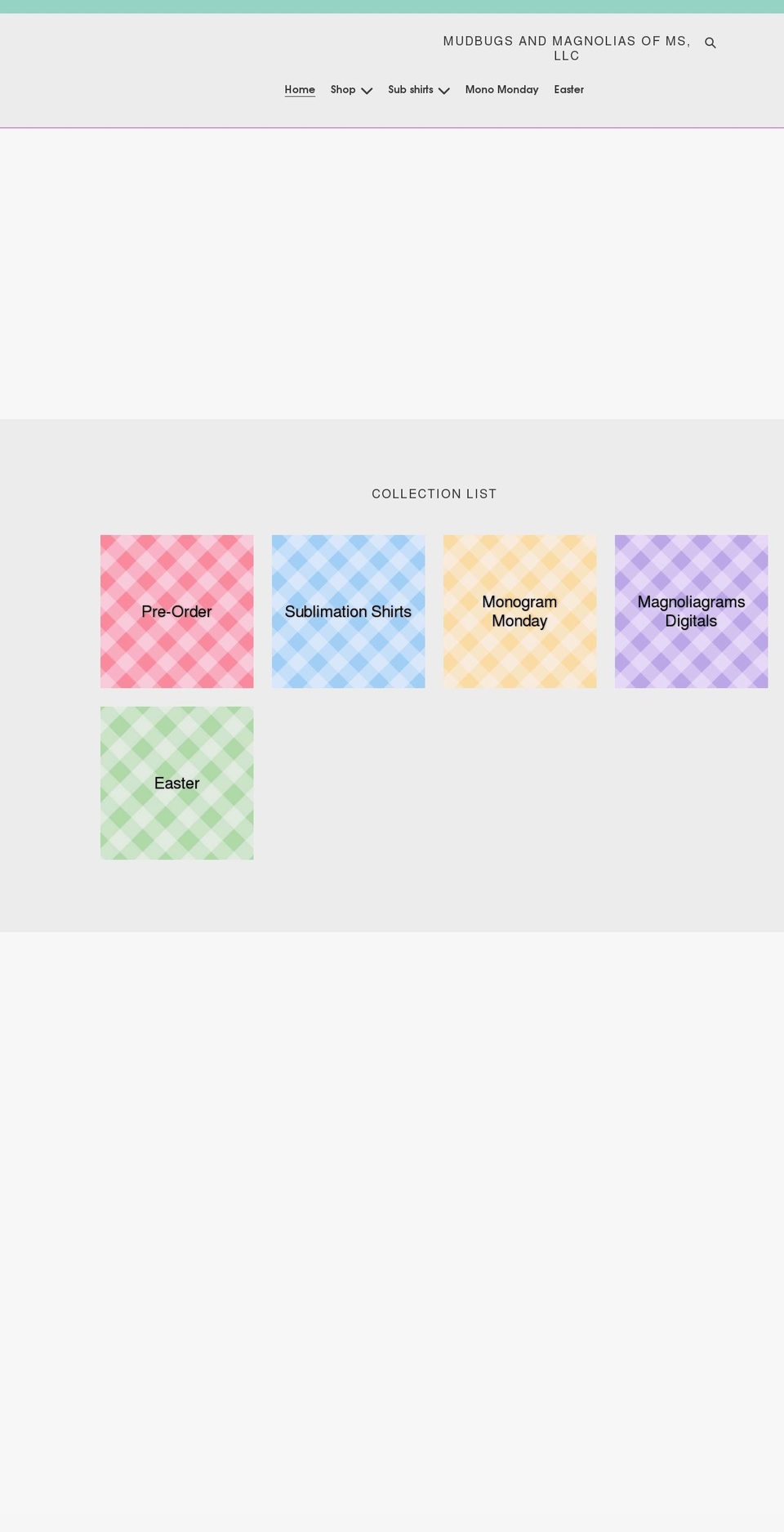 mudbugsandmagnolias.com shopify website screenshot