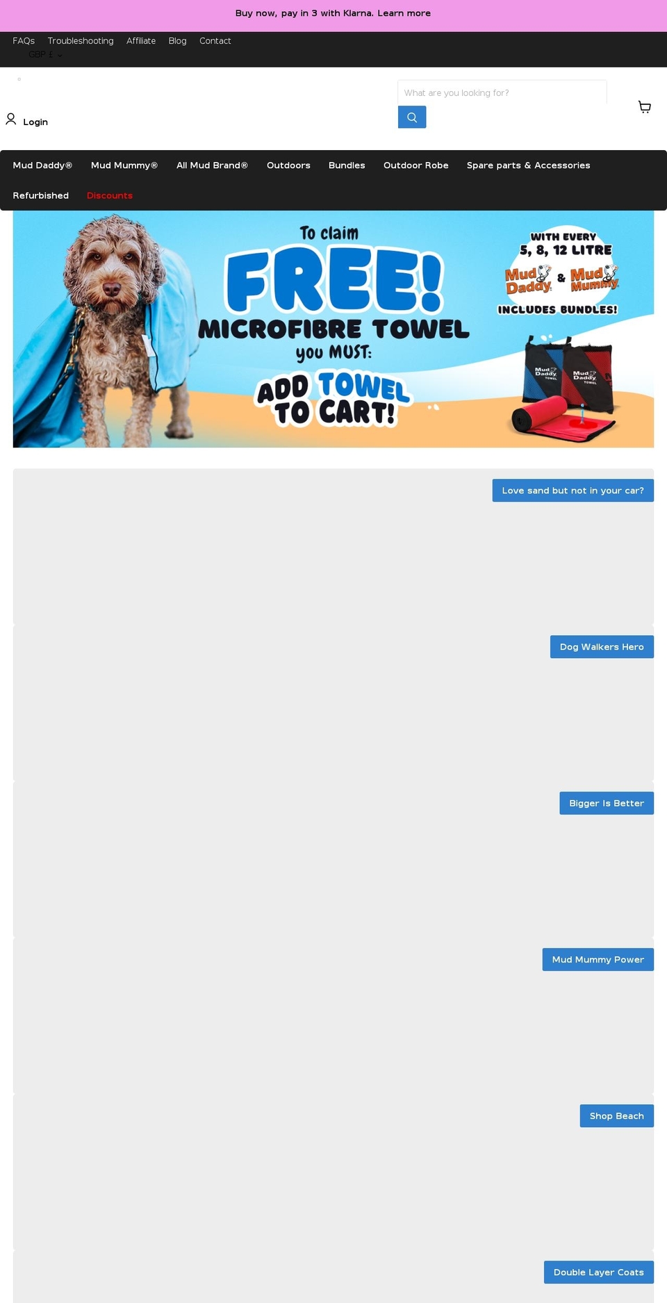 muddaddy.co.uk shopify website screenshot
