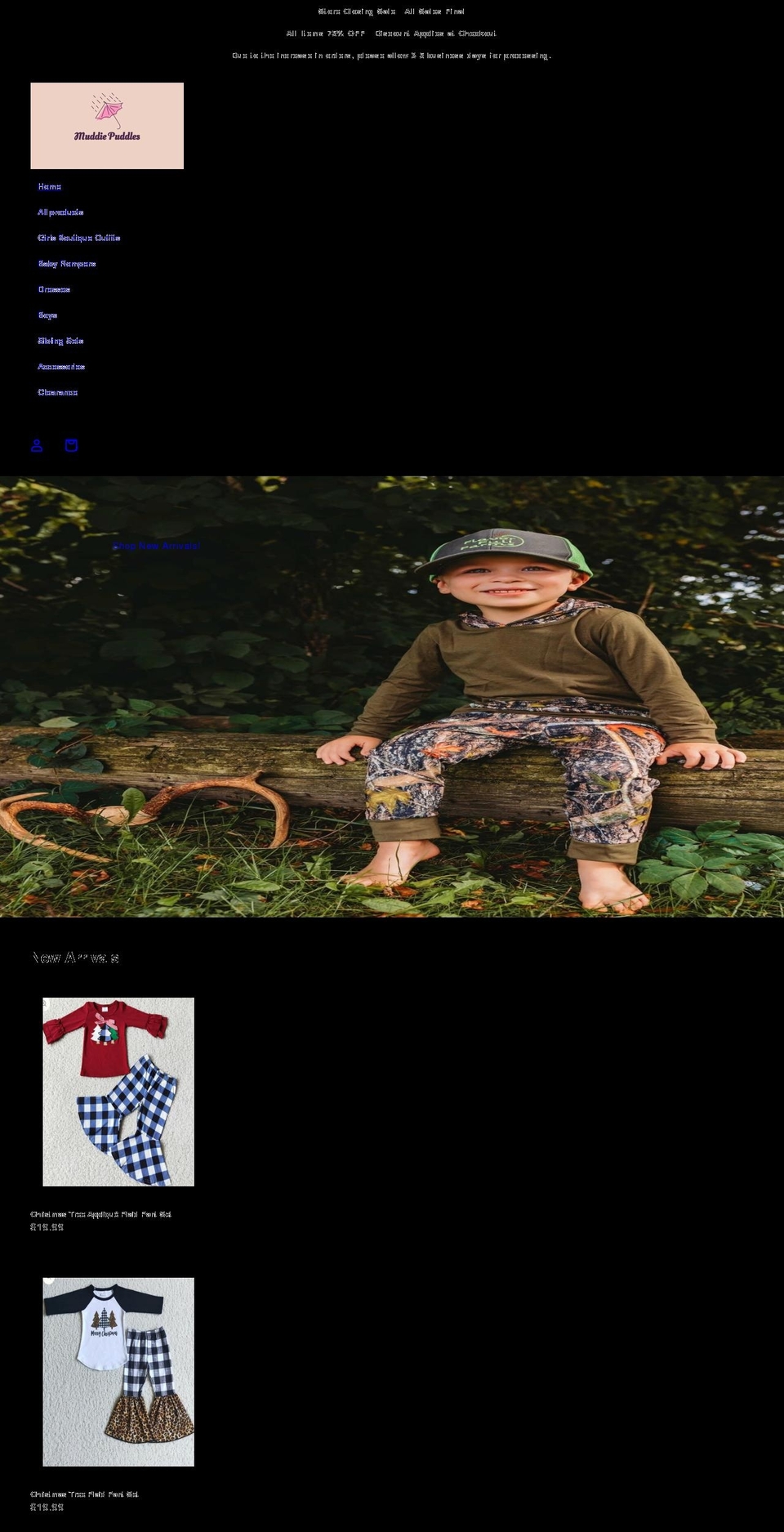 muddiepuddles.com shopify website screenshot