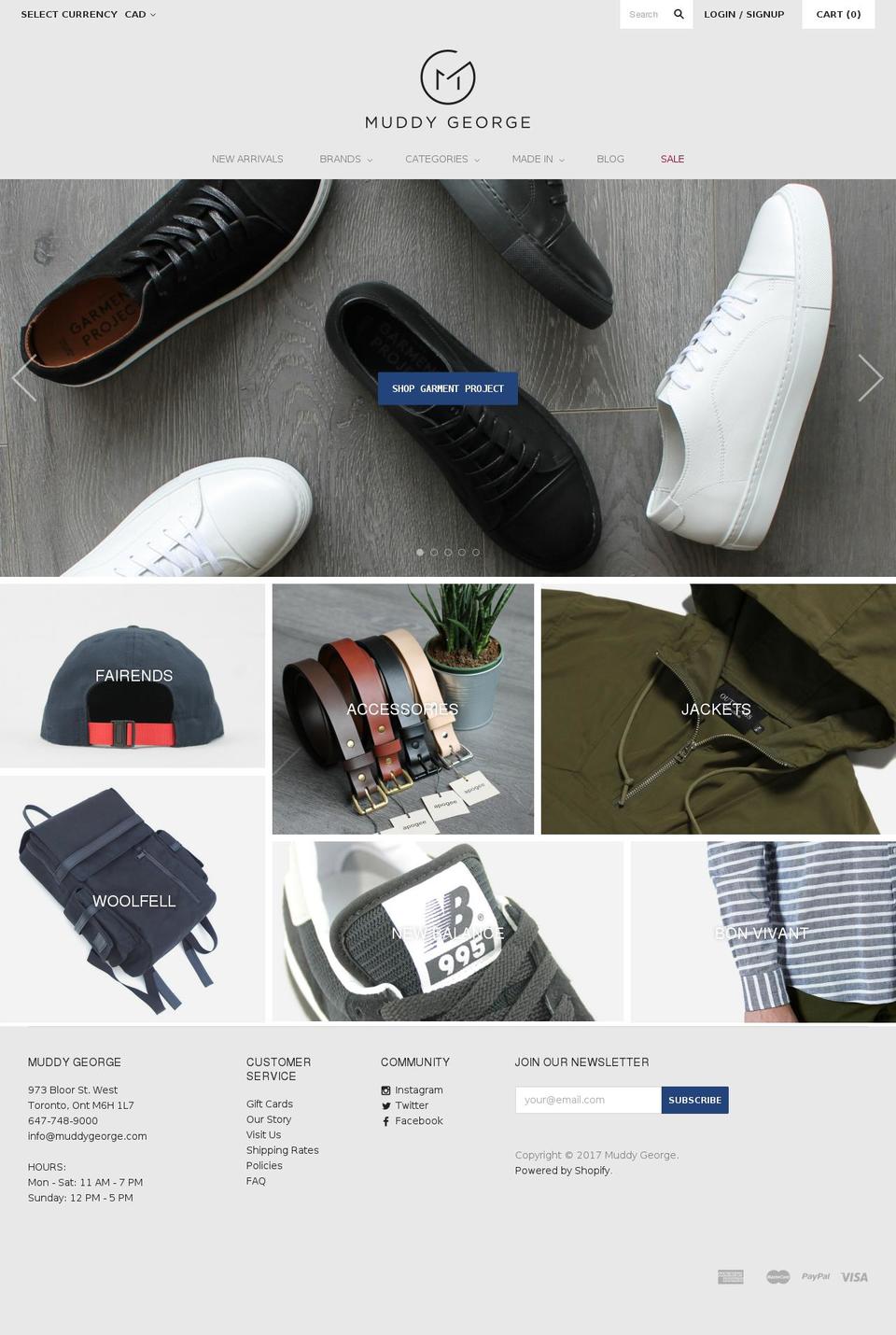 muddygeorge.com shopify website screenshot