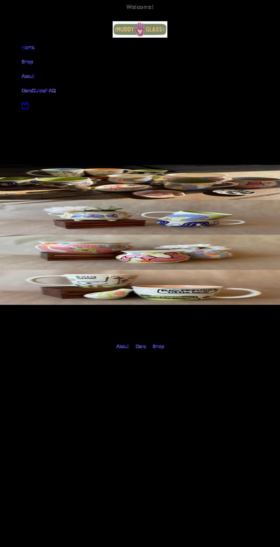 muddyglass.com shopify website screenshot