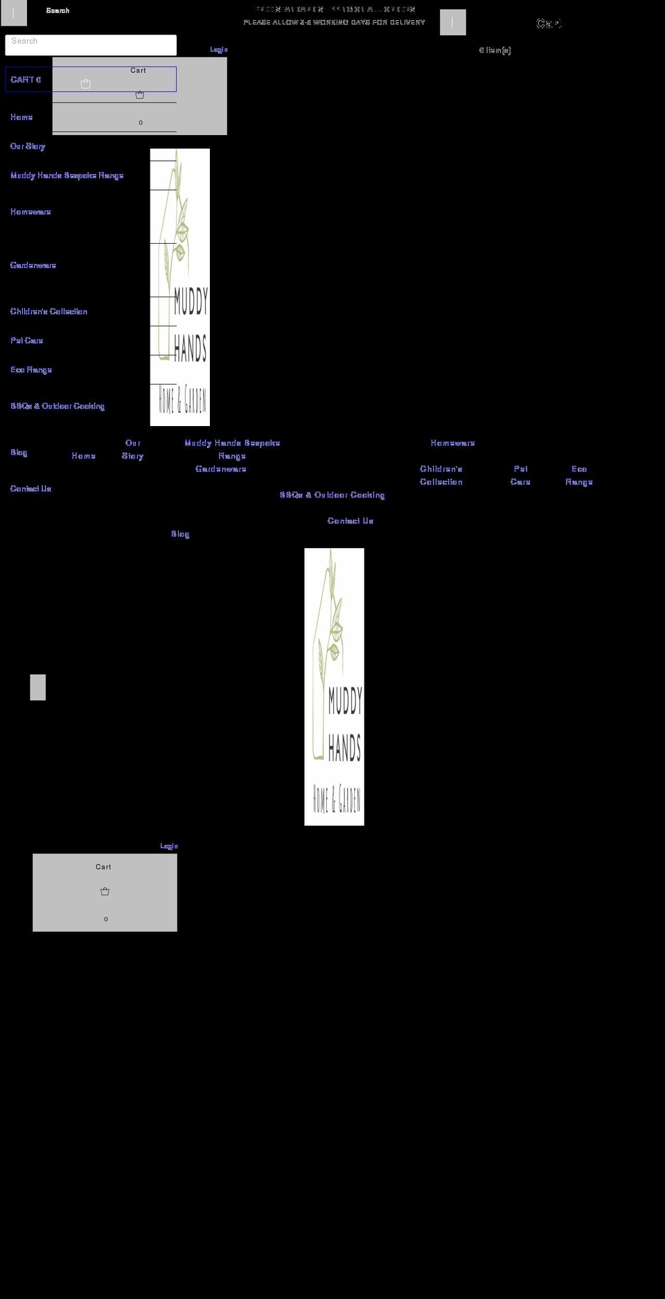 muddyhandsltd.com shopify website screenshot