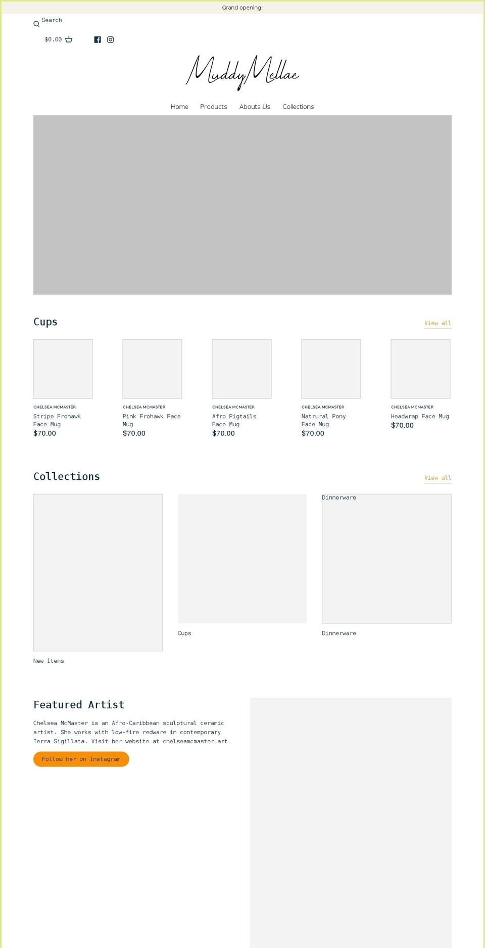 muddymellae.com shopify website screenshot