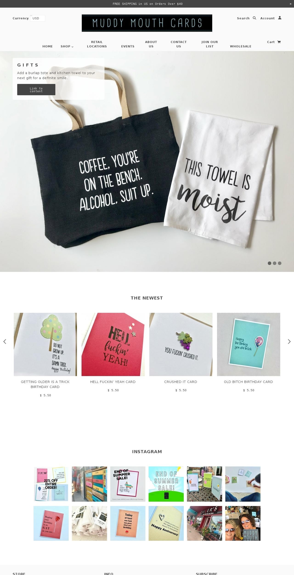 muddymouth.net shopify website screenshot