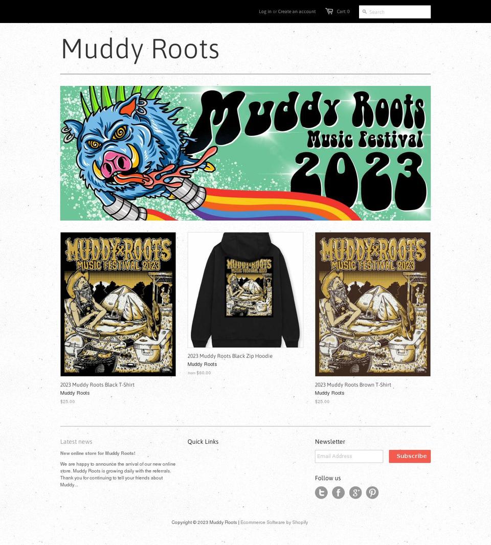 muddyroots.myshopify.com — Shopify storefront screenshot