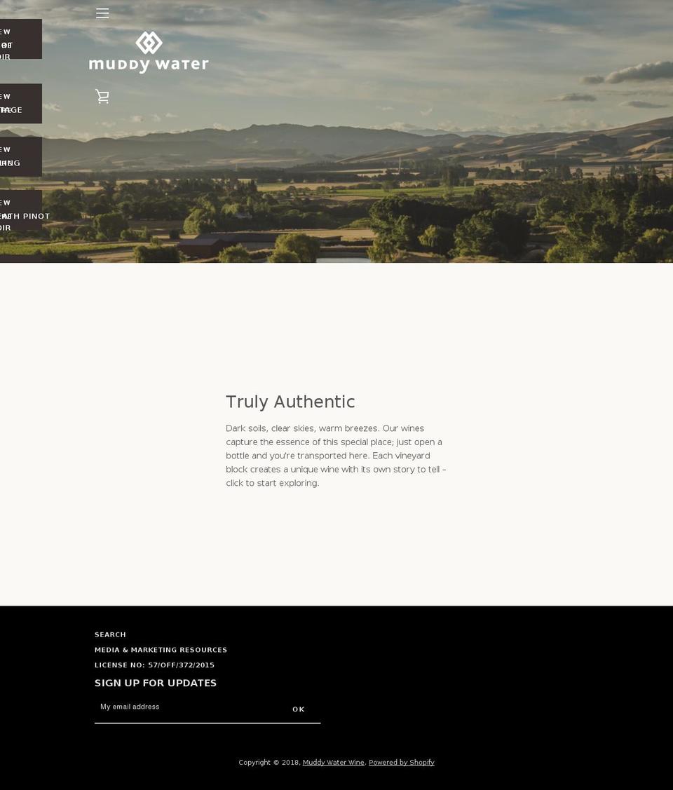 muddywater.co.nz shopify website screenshot