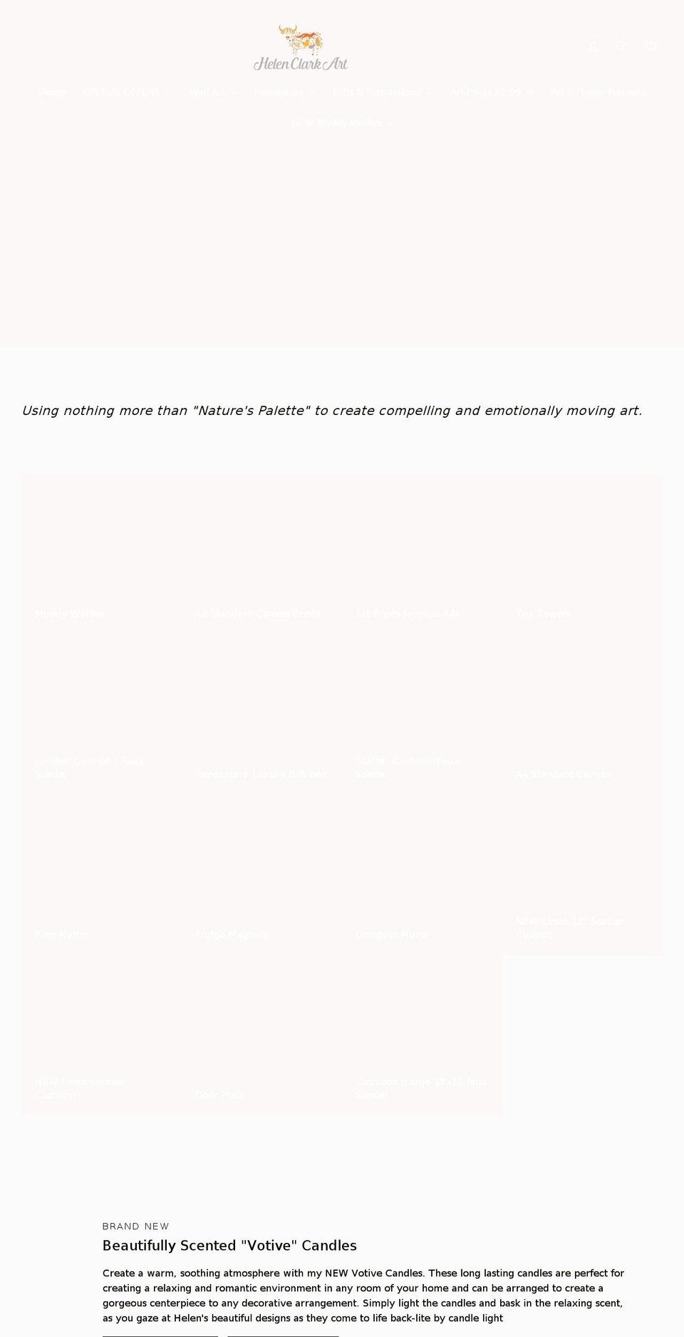 muddywelliesandtheartist.com — Shopify storefront screenshot