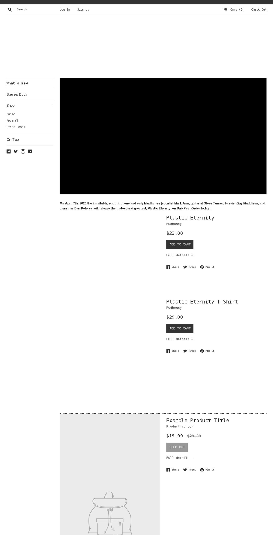 mudhoney.org shopify website screenshot
