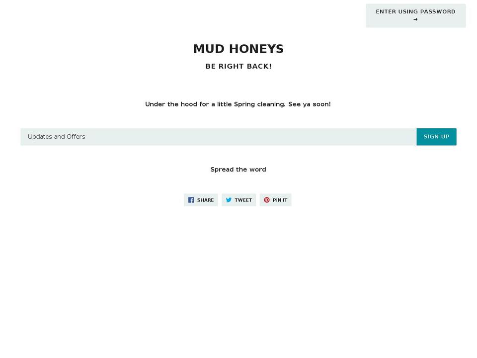 mudhoneys.com shopify website screenshot