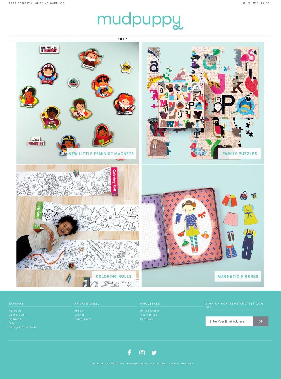 mudpuppy.com shopify website screenshot