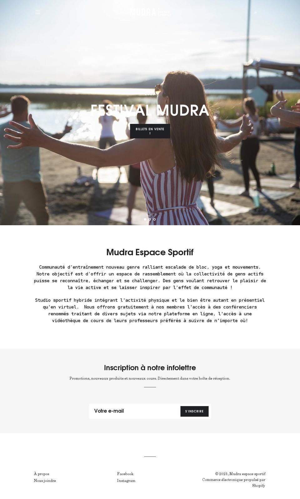 mudraespacesportif.com shopify website screenshot