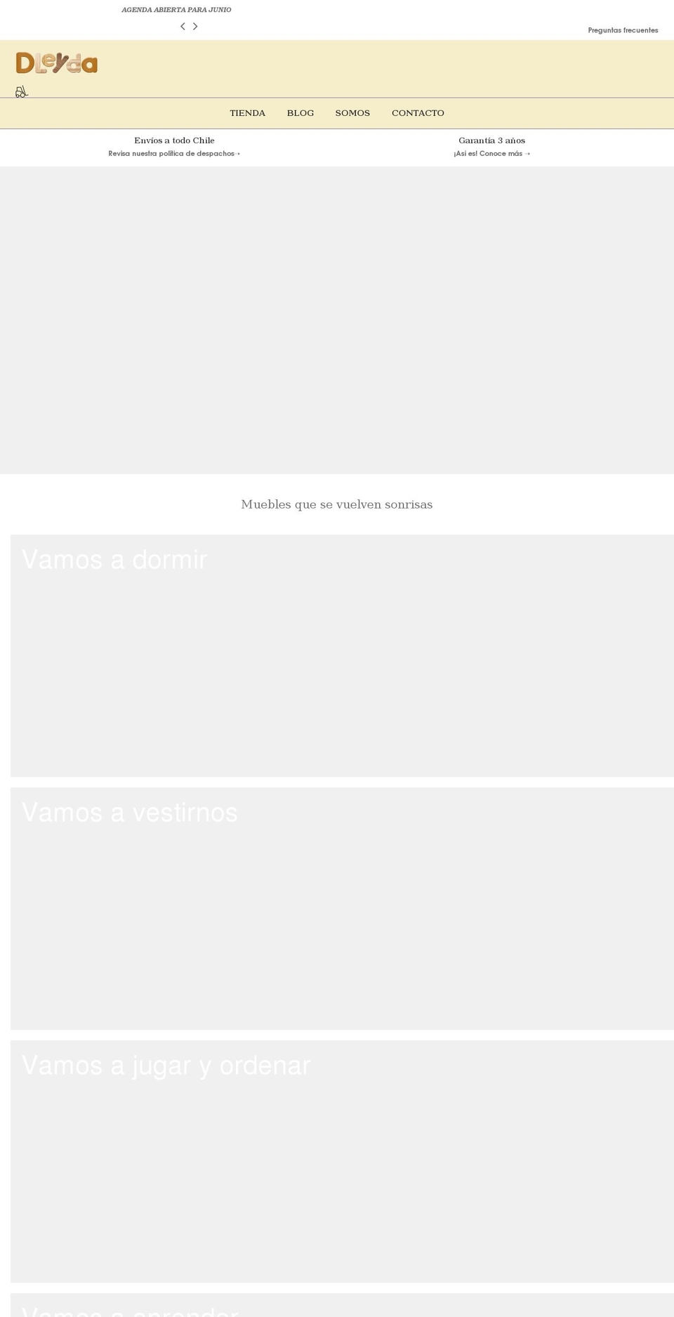 mueblesdleyda.cl shopify website screenshot