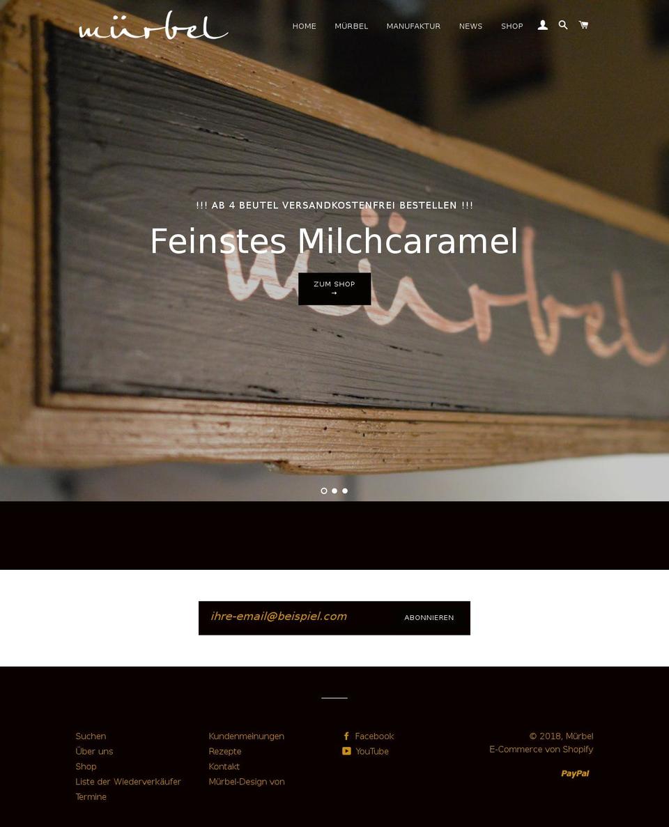 muerbel.ch shopify website screenshot