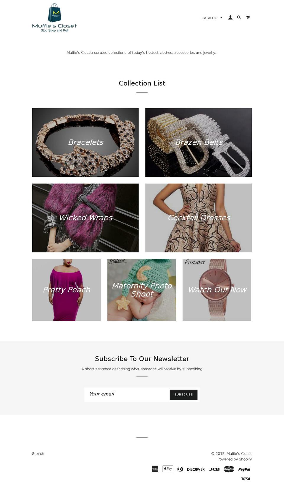 muffiescloset.com shopify website screenshot