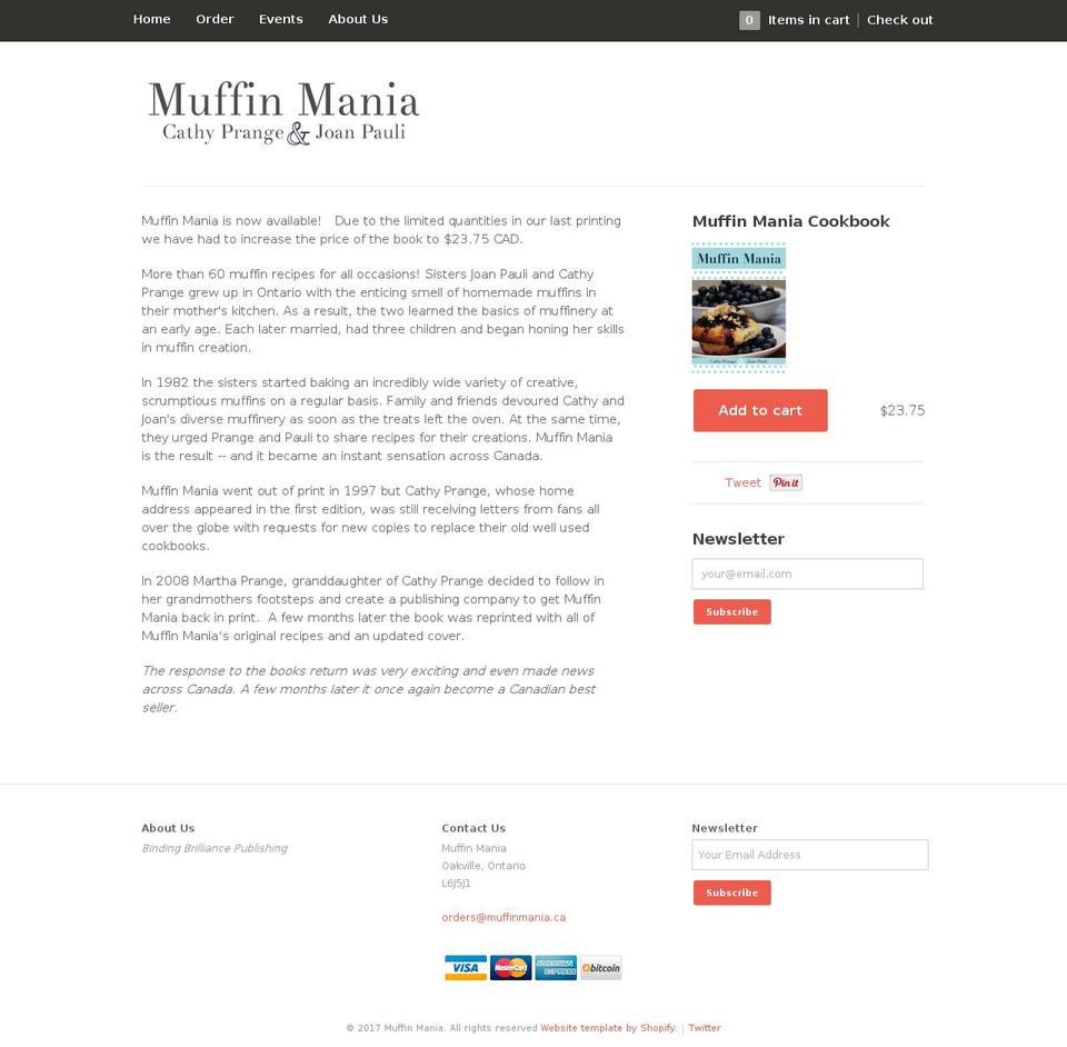 muffinmania.ca shopify website screenshot