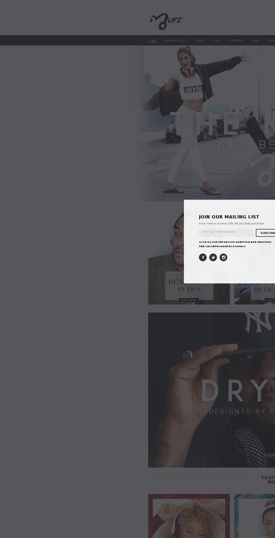 mufzwear.com shopify website screenshot