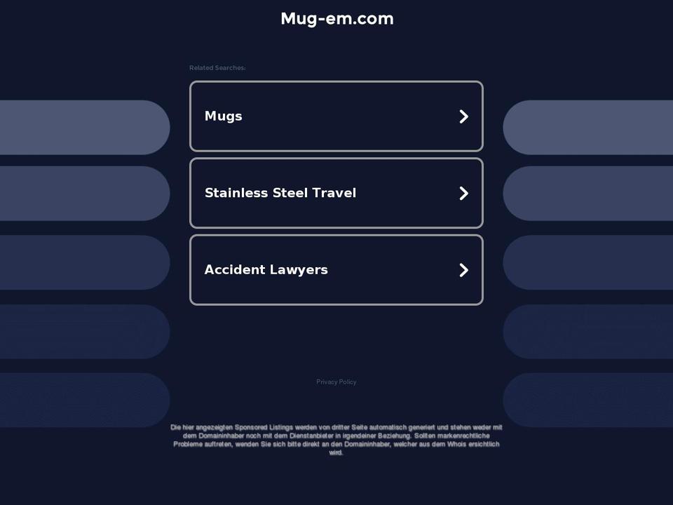 mug-em.com — Shopify storefront screenshot