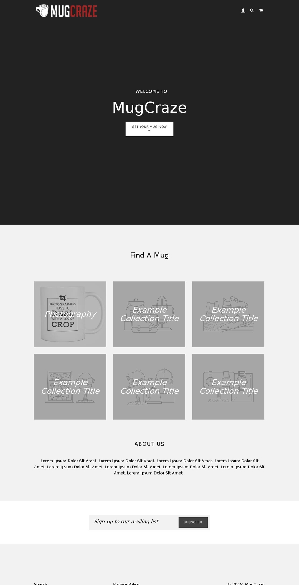 mugcraze.com — Shopify storefront screenshot