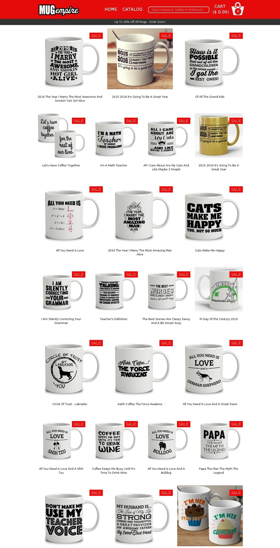 mugempire.com shopify website screenshot