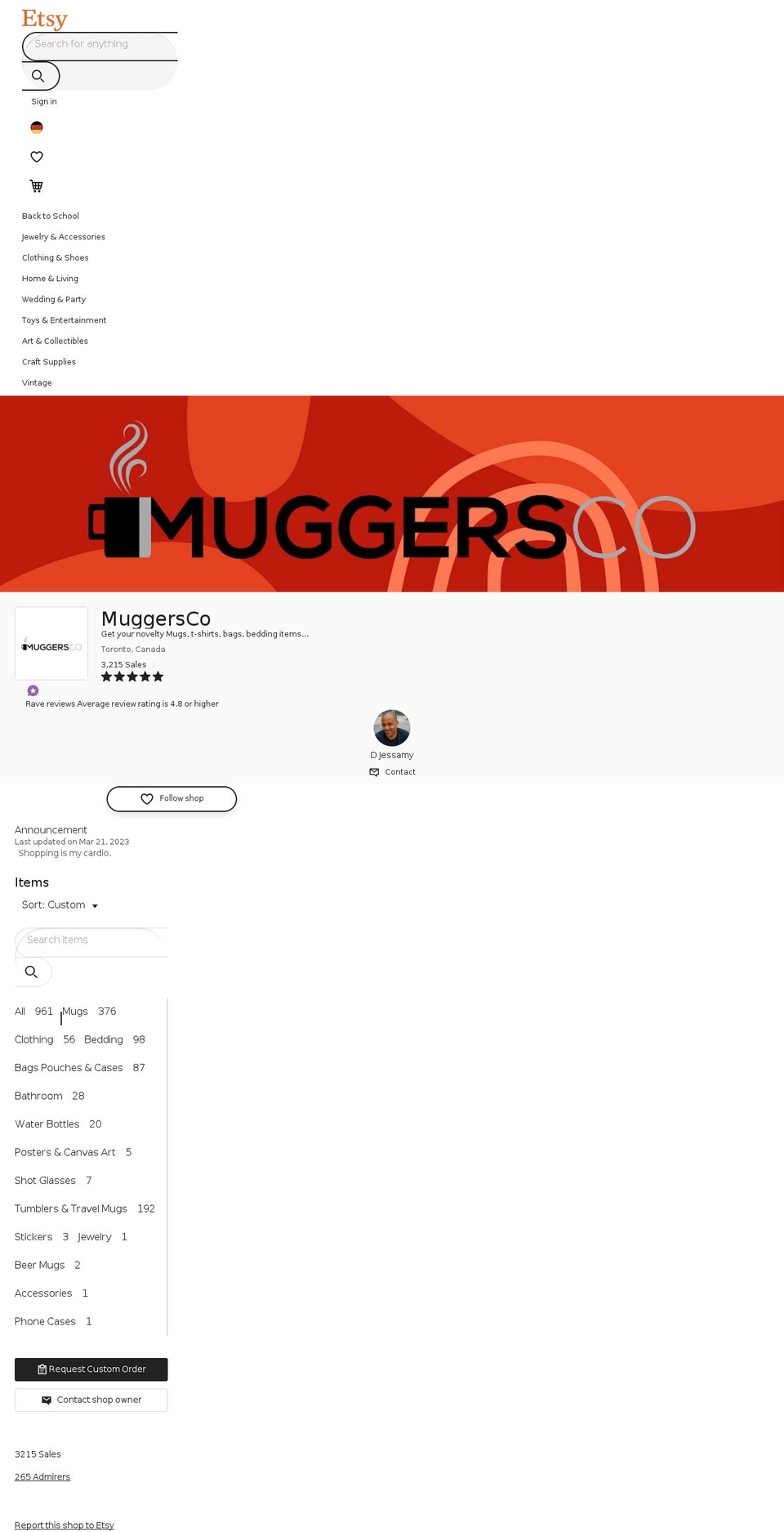 muggersco.com — Shopify storefront screenshot