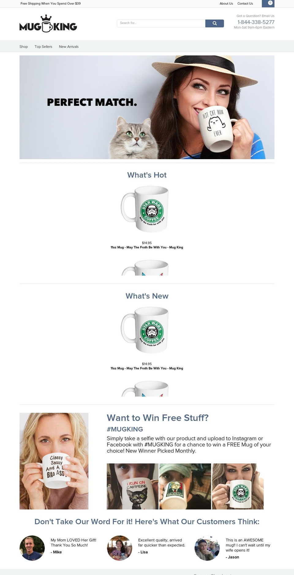 mugking.com shopify website screenshot