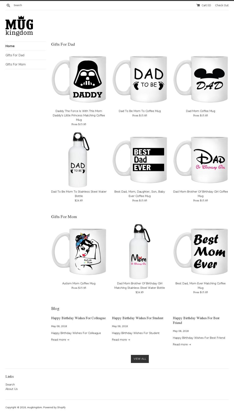 mugkingdom.com — Shopify storefront screenshot