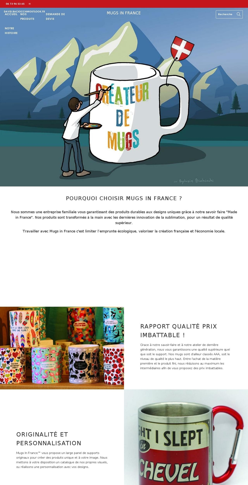 mugs-in-france.com shopify website screenshot