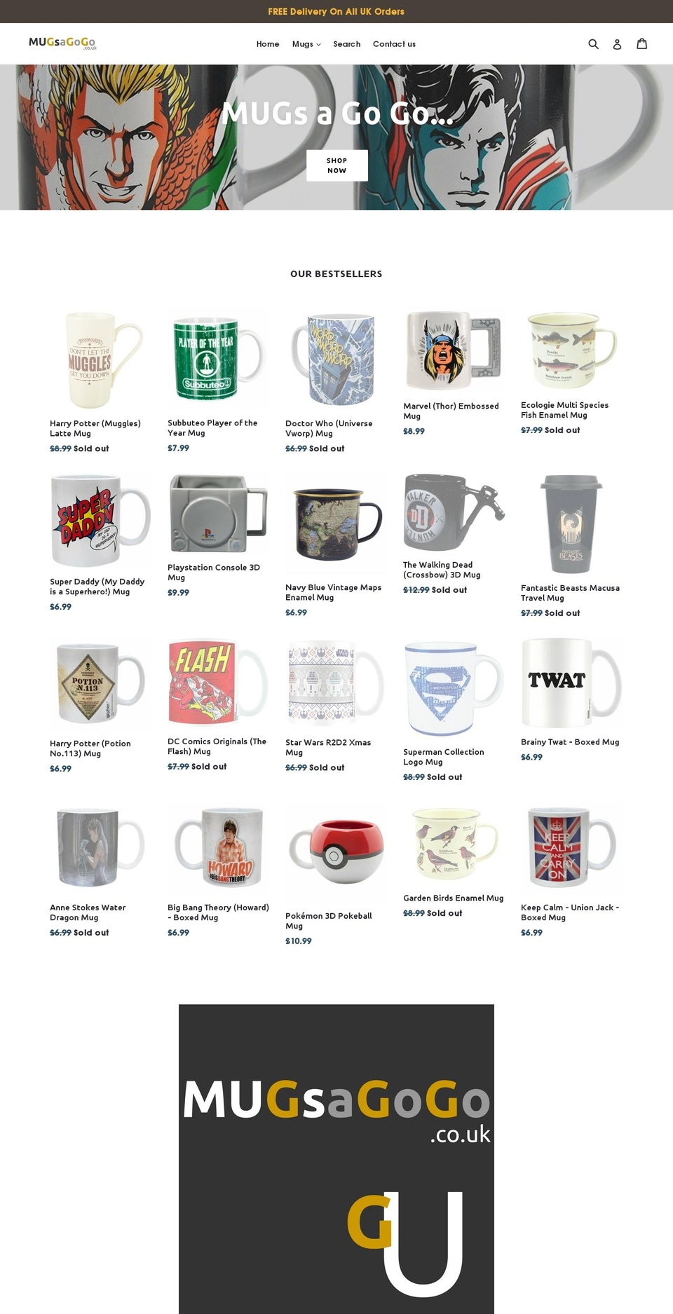 mugsagogo.co.uk shopify website screenshot