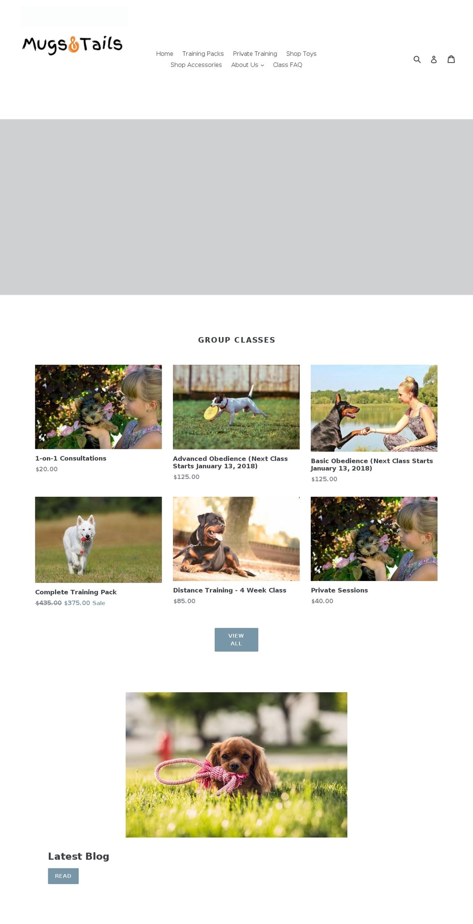 mugsandtails.com — Shopify storefront screenshot