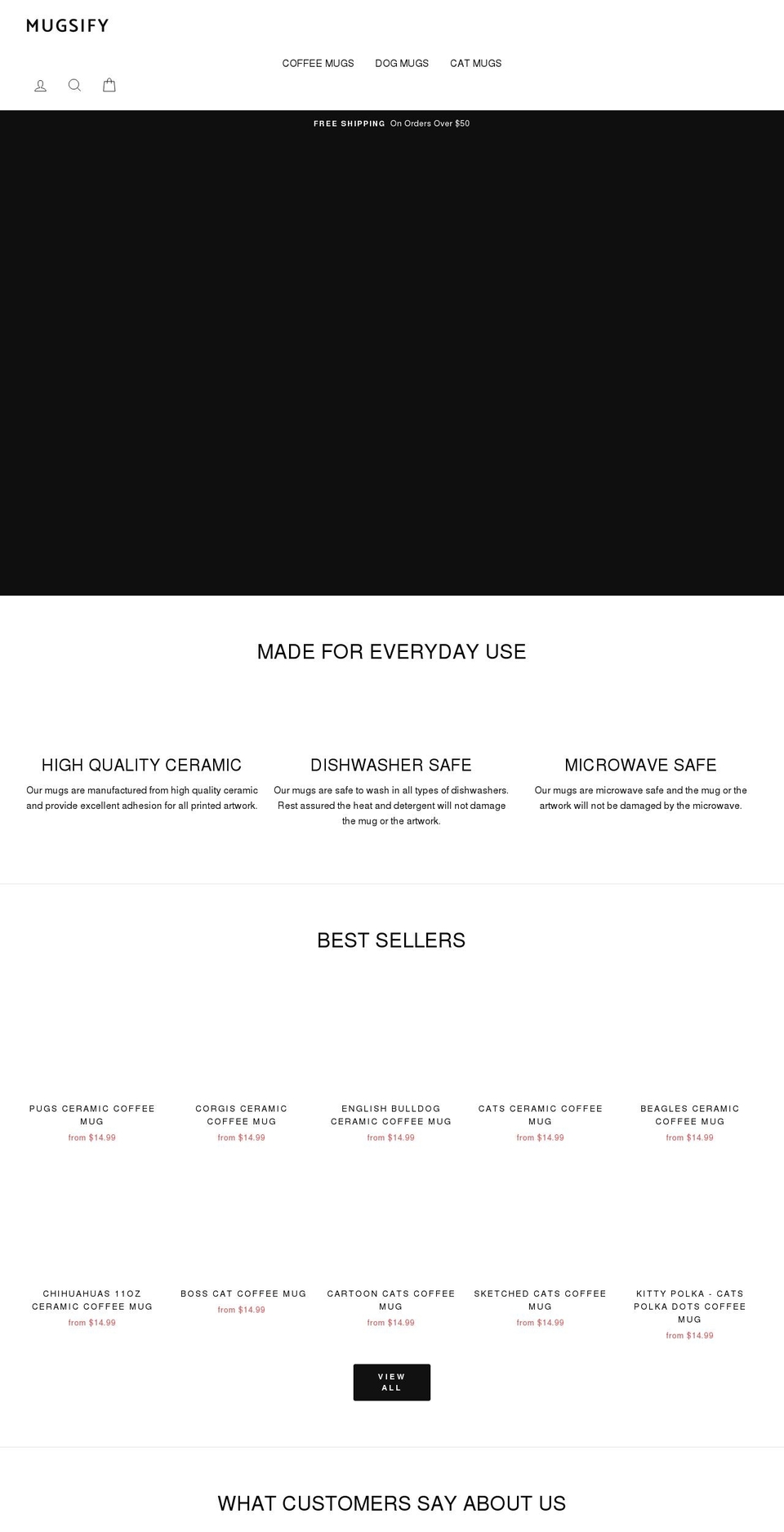 mugsify.com shopify website screenshot