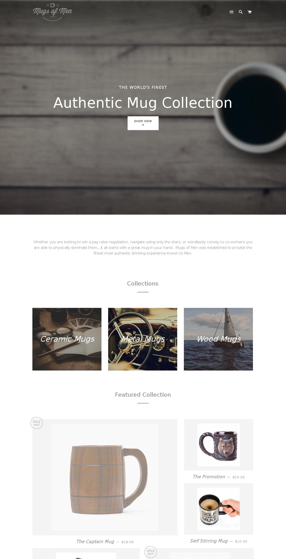 mugsofmen.com — Shopify storefront screenshot